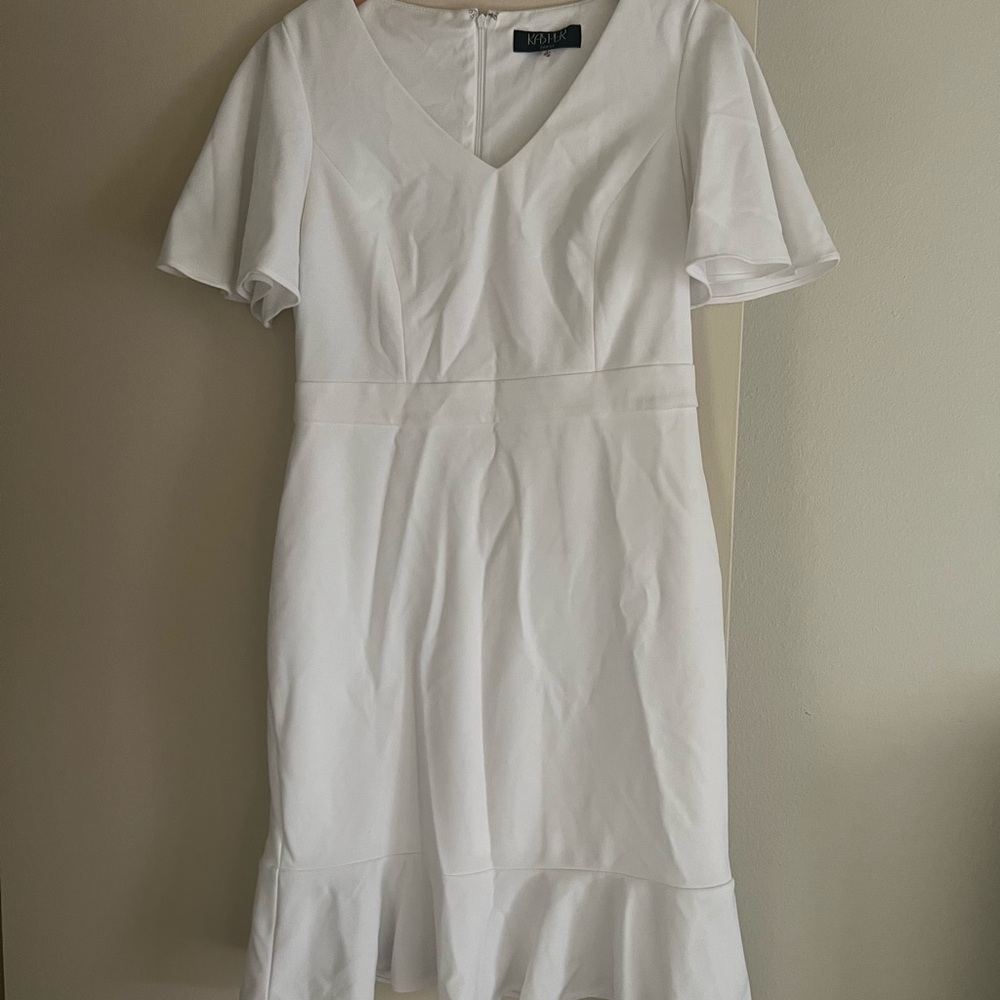 Kasper White Flared Mini Dress